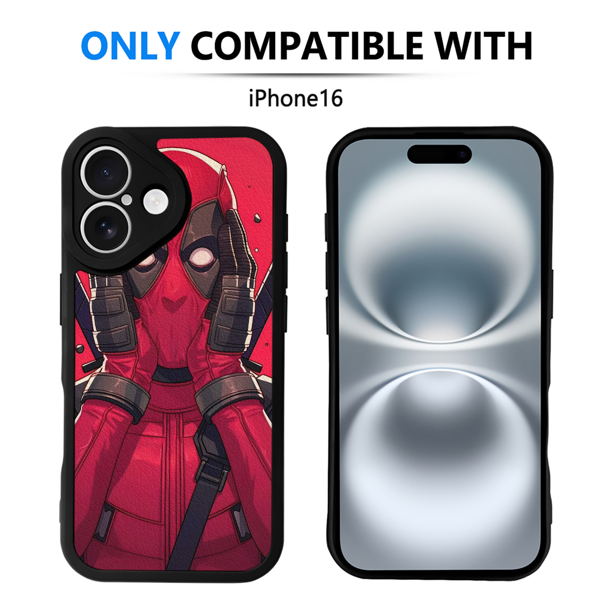 （画像用） Deadpool デッドプール 【iPhone 16シリーズ対応】シリコンスマホケース（レザー調） 材質：シリコン